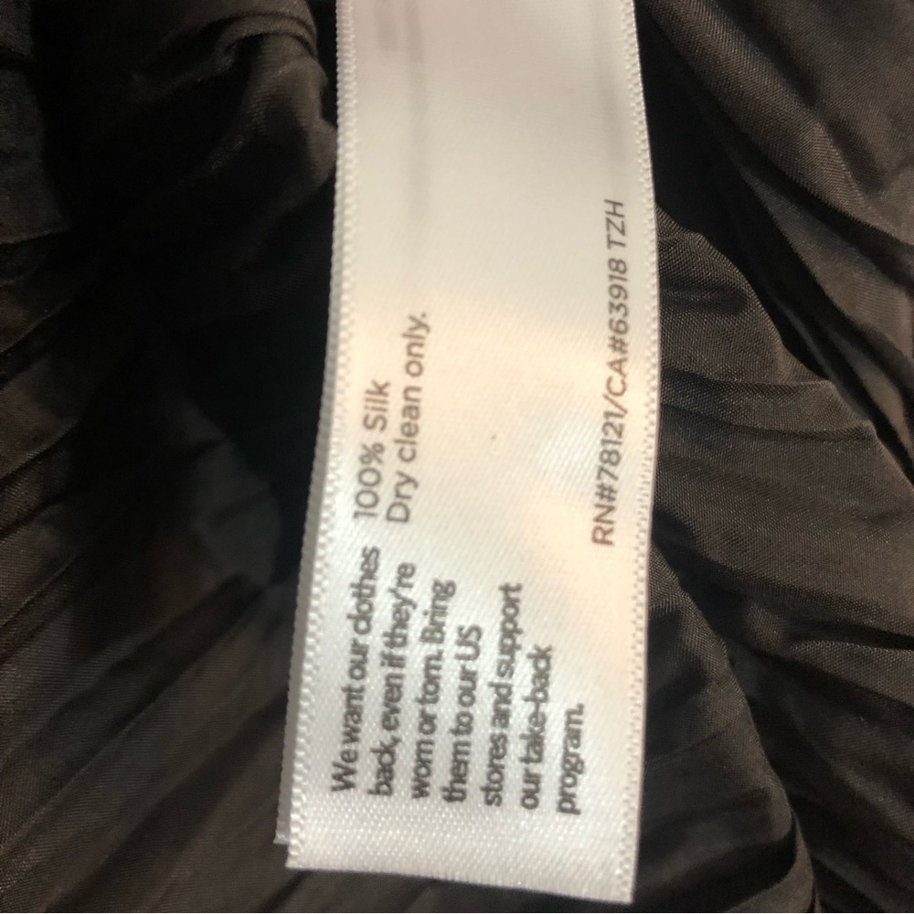 Eileen Fisher Crushed Silk-Plissa Long Tank With Side Slits Espresso XXS - Picture 5 of 6